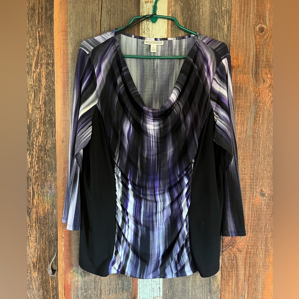 Women's Purple & Black Top size extra-large by Dana Buchman